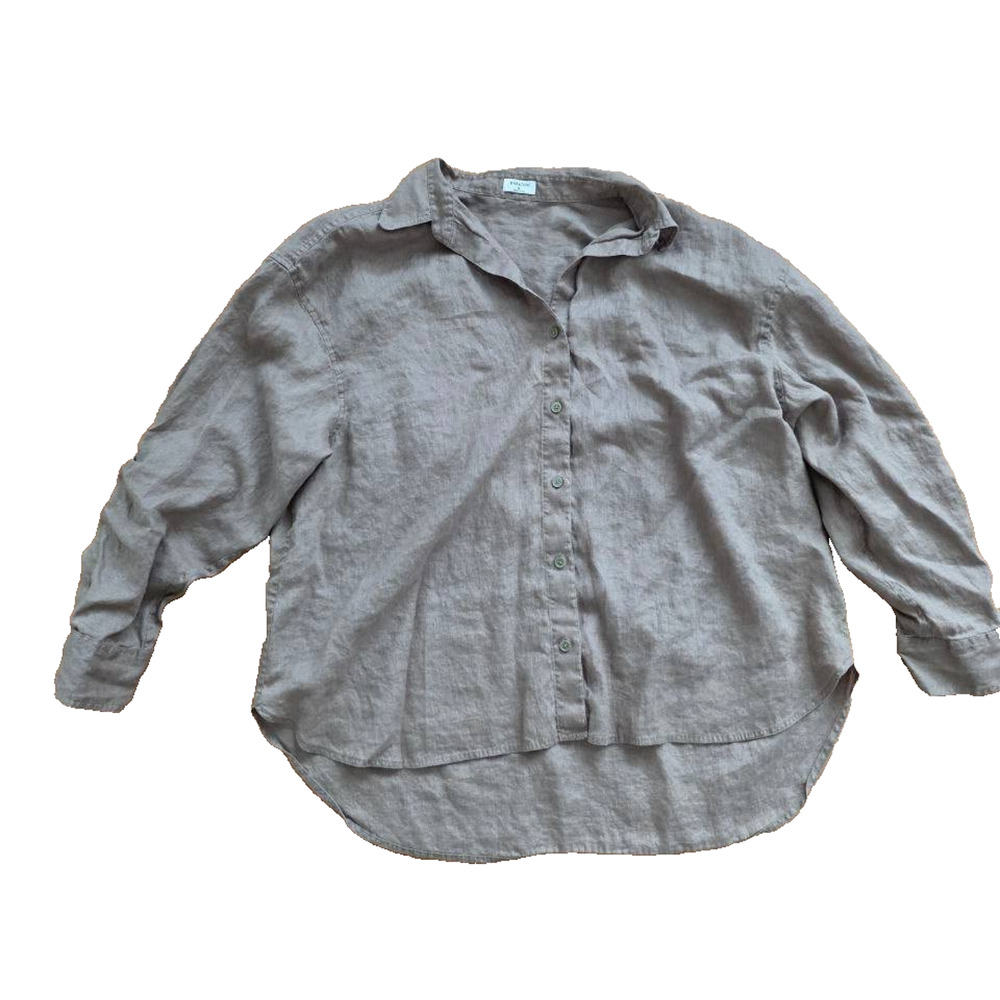 Aritzia Babaton men linen Button-Up brown Shirt brown Medium A001530